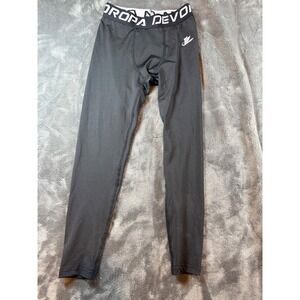 DEVOROPA Kids Black Athletic Compression Leggings Size S Polyester Spandex